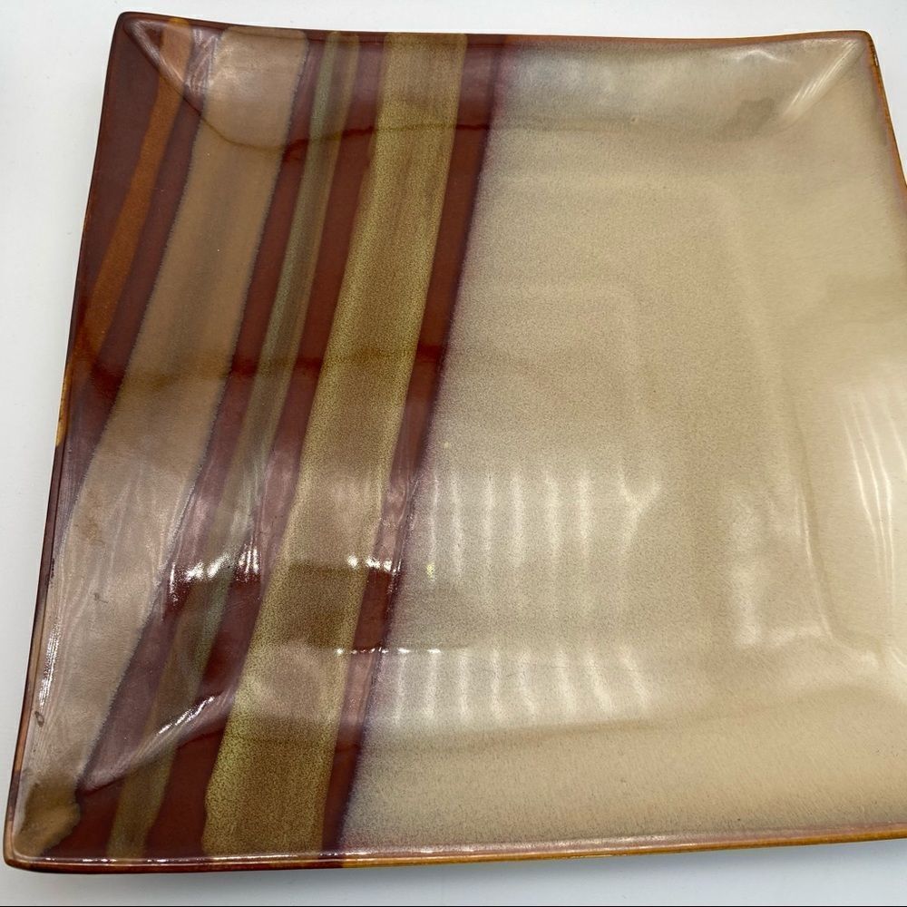 - 3 SANGO AVANTI BROWN Square Large dinner Plates
